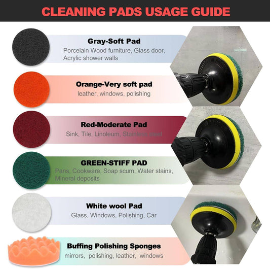 Комплект от 45 четки за почистване с накрайник за бормашина – бормашината не е включена